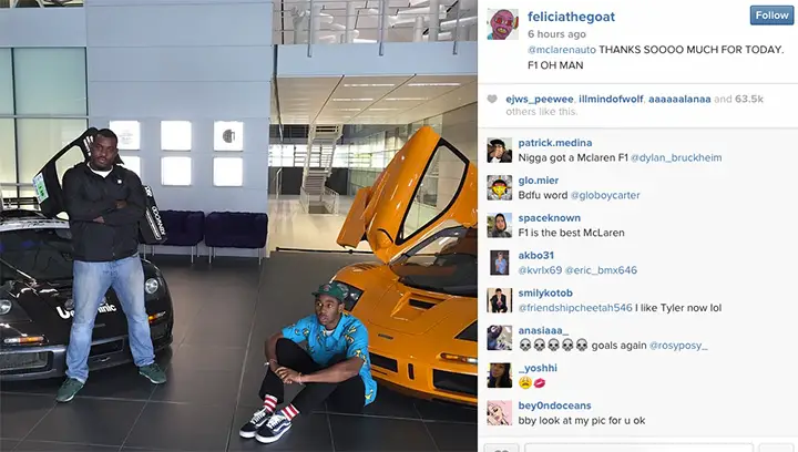 Tyler The Creator cars, new collection from McLaren to BMW (7 cars).